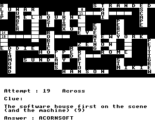 Crossword On Bbc/electron Games Screenshot 7