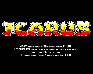 ICARUS begins with a twinkling logo screen of the game's title