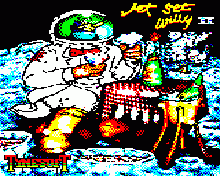 The JET SET WILLY 2 disc version features a very nice extra loading screen of Willy picnicing on the moon